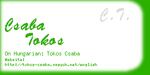 csaba tokos business card